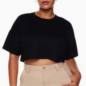 TNA Aritzia Laid Back Cropped T in Black size medium